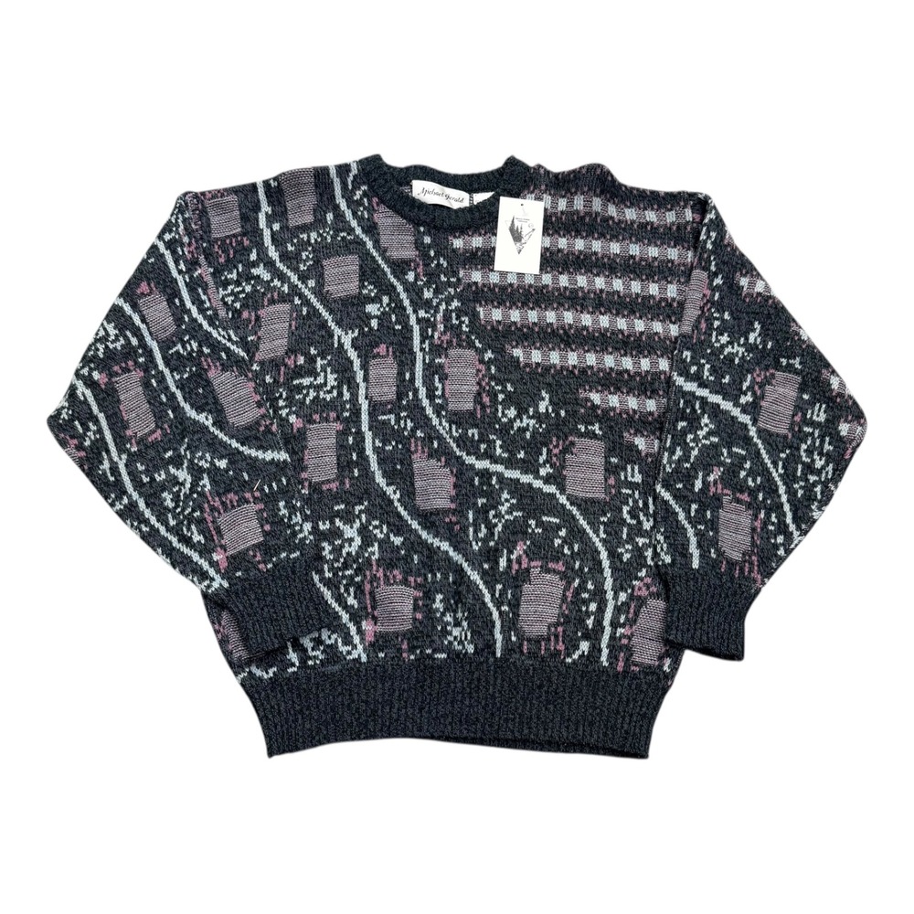 Vintage 90s Michael Gerald Geometric Multicolor Sweater Men's‎ Medium